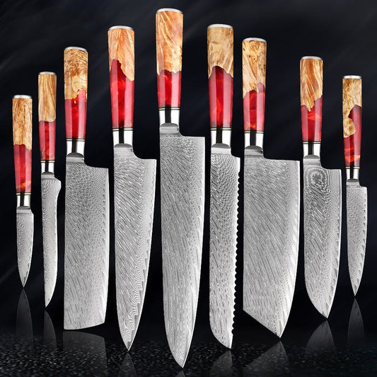 Katanami Japanese Damascus Steel Knife Set – Ember Blade Edition